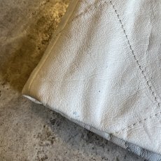 画像14: WHITE COLOR STITCH DESIGN REAL LEATHER SKIRT / W29(M) (14)