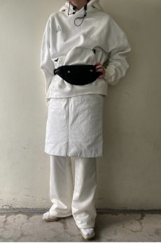 画像18: WHITE COLOR STITCH DESIGN REAL LEATHER SKIRT / W29(M) (18)