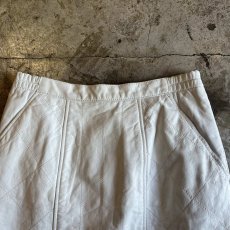 画像6: WHITE COLOR STITCH DESIGN REAL LEATHER SKIRT / W29(M) (6)