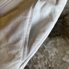 画像8: WHITE COLOR STITCH DESIGN REAL LEATHER SKIRT / W29(M) (8)