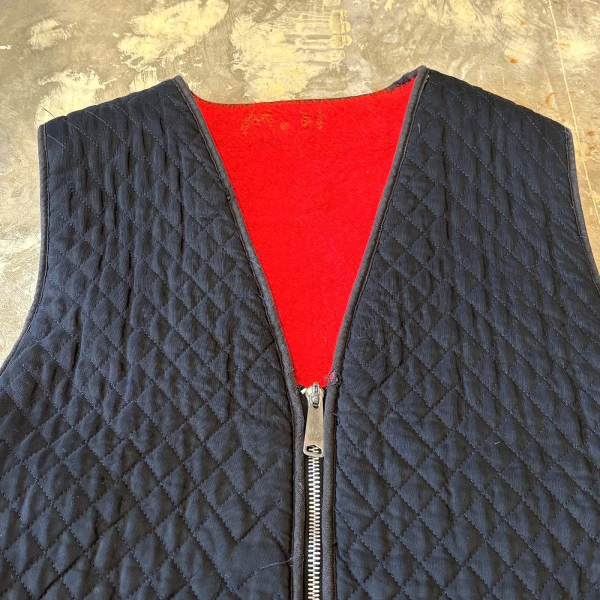 画像12: OLD BOA LINER ZIP UP QUILTING VEST / Mens M~L (12)