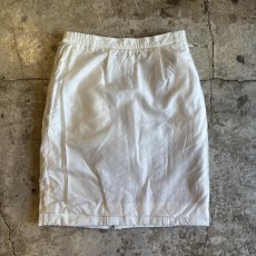 画像3: WHITE COLOR STITCH DESIGN REAL LEATHER SKIRT / W29(M) (3)