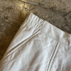 画像7: WHITE COLOR STITCH DESIGN REAL LEATHER SKIRT / W29(M) (7)