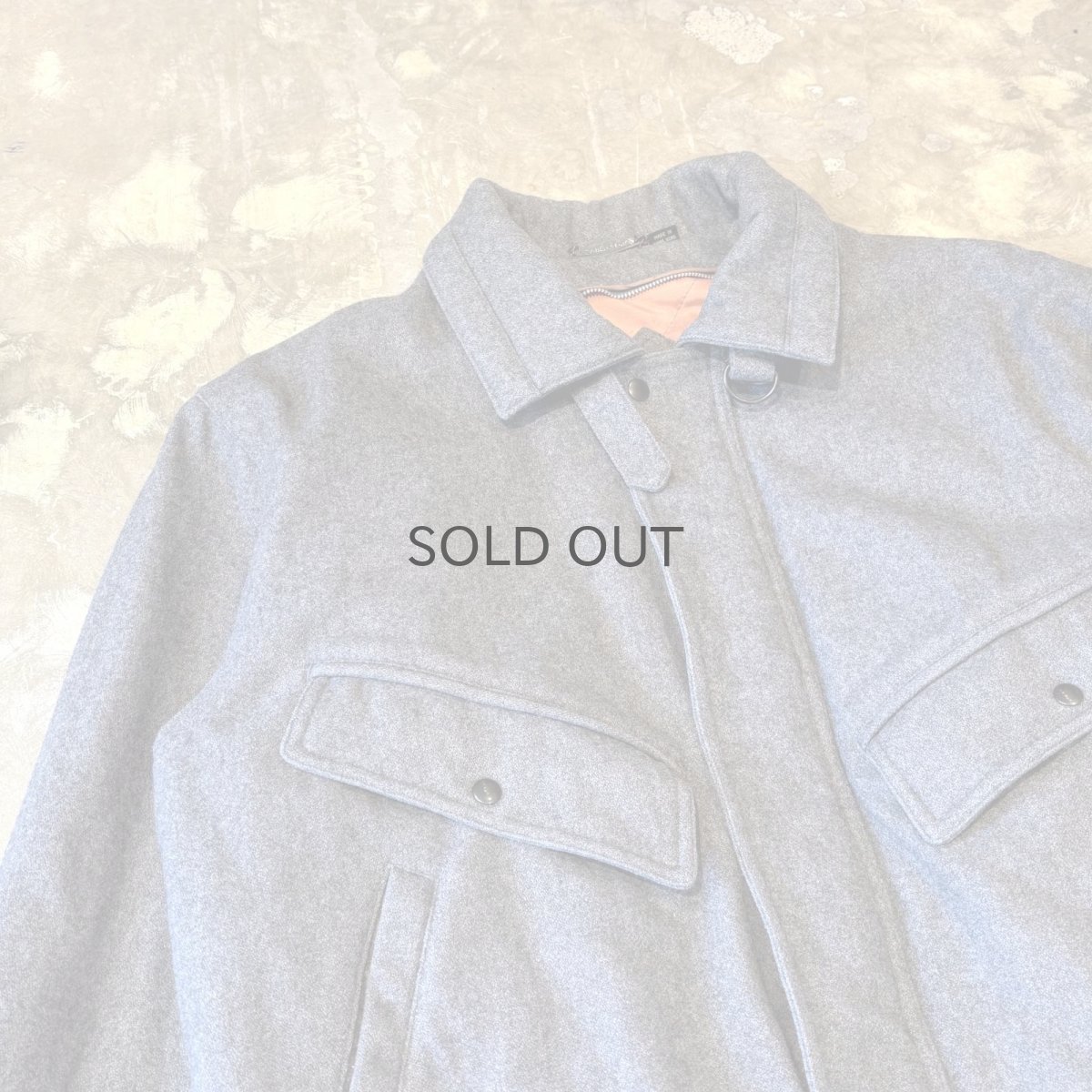 画像4: 2WAY COLLAR FRONT FLAP ZIP UP WOOL JACKET / Mens L (4)