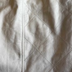 画像10: WHITE COLOR STITCH DESIGN REAL LEATHER SKIRT / W29(M) (10)