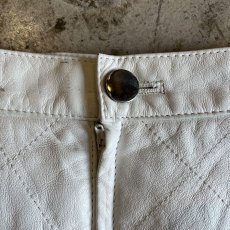 画像11: WHITE COLOR STITCH DESIGN REAL LEATHER SKIRT / W29(M) (11)
