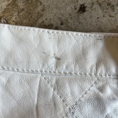 画像12: WHITE COLOR STITCH DESIGN REAL LEATHER SKIRT / W29(M) (12)
