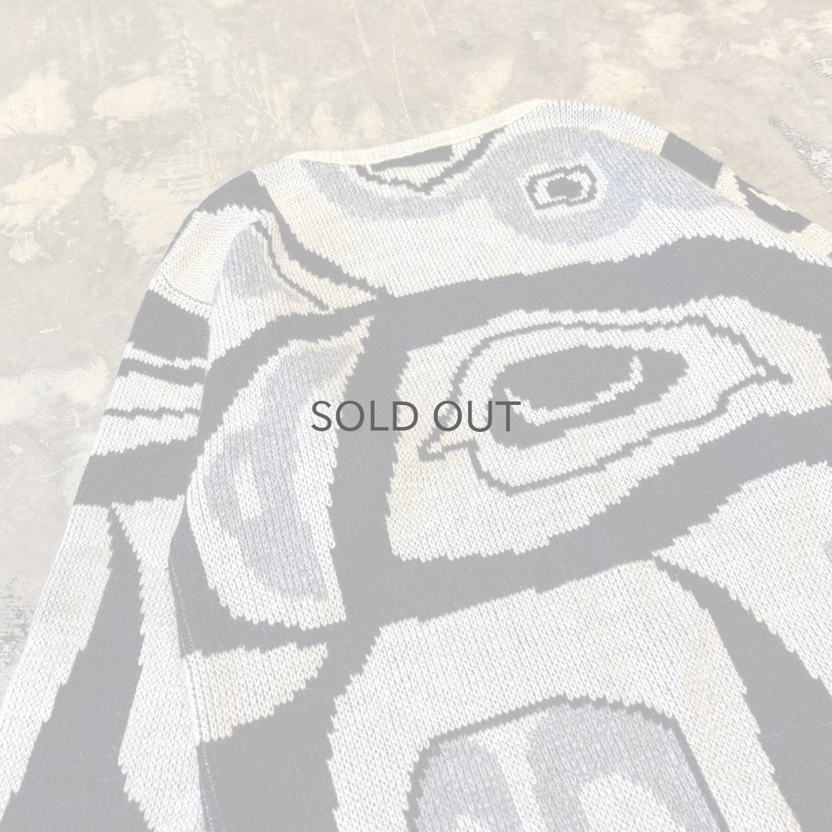 画像3: ALLL OVER ART GRAPHIC PATTERN KNIT SWEATER / Mens L (3)