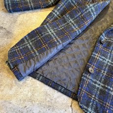 画像8: ALL OVER MIX COLOR CHECK PATTERN TWEED DOUBLE DESIGN JACKET / Ladies L (8)