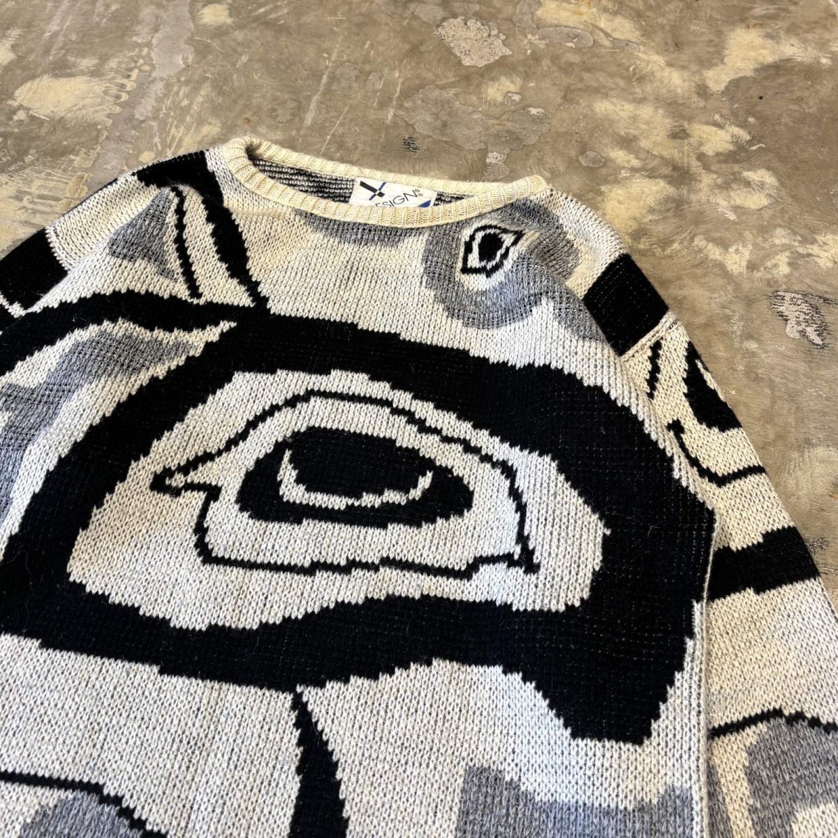 画像4: ALLL OVER ART GRAPHIC PATTERN KNIT SWEATER / Mens L (4)