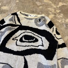 画像4: ALLL OVER ART GRAPHIC PATTERN KNIT SWEATER / Mens L (4)