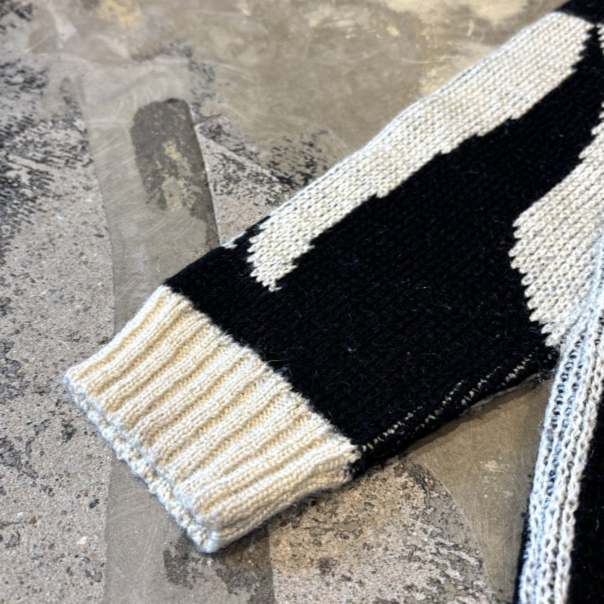 画像7: ALLL OVER ART GRAPHIC PATTERN KNIT SWEATER / Mens L (7)