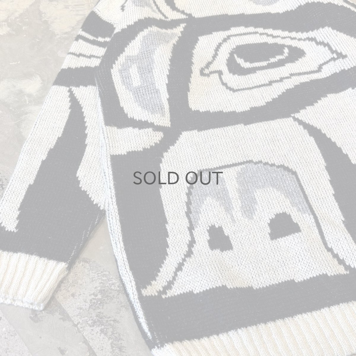画像5: ALLL OVER ART GRAPHIC PATTERN KNIT SWEATER / Mens L (5)