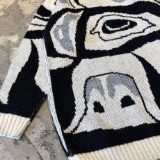 画像5: ALLL OVER ART GRAPHIC PATTERN KNIT SWEATER / Mens L (5)