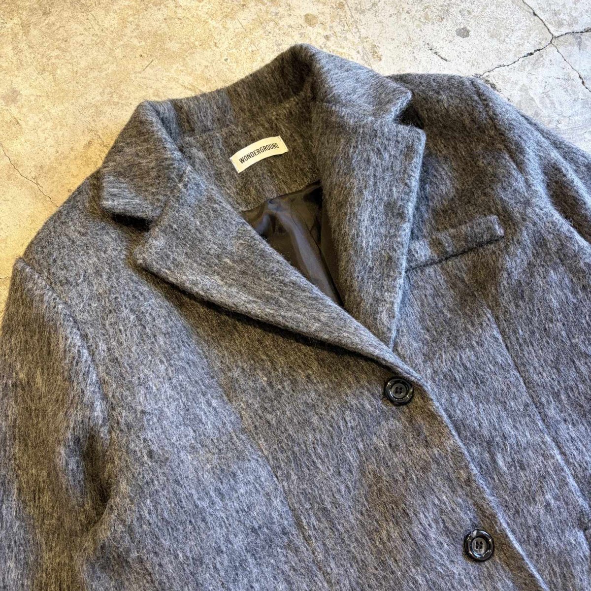 画像3: 【WONDERGROUND】FAUX MOHAIR TAILORED JACKET / GREY / OS (3)