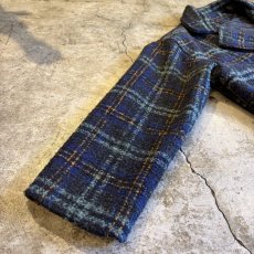 画像7: ALL OVER MIX COLOR CHECK PATTERN TWEED DOUBLE DESIGN JACKET / Ladies L (7)