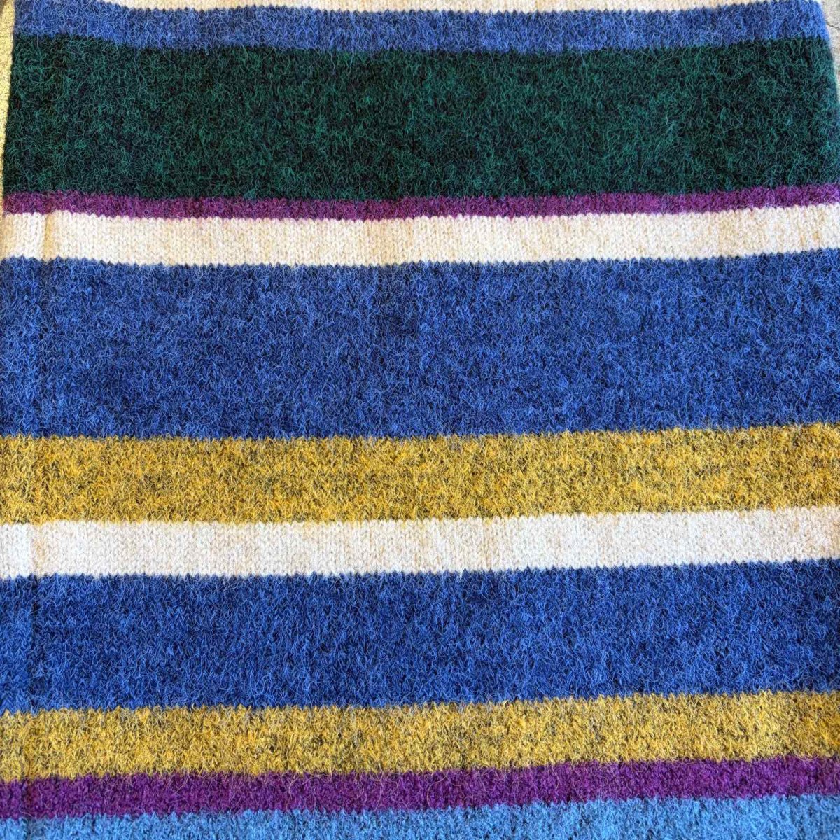 画像8: MULTI BORDER ALL OVER PATTERN DESIGN KNIT WIDE PANTS / FREE (8)