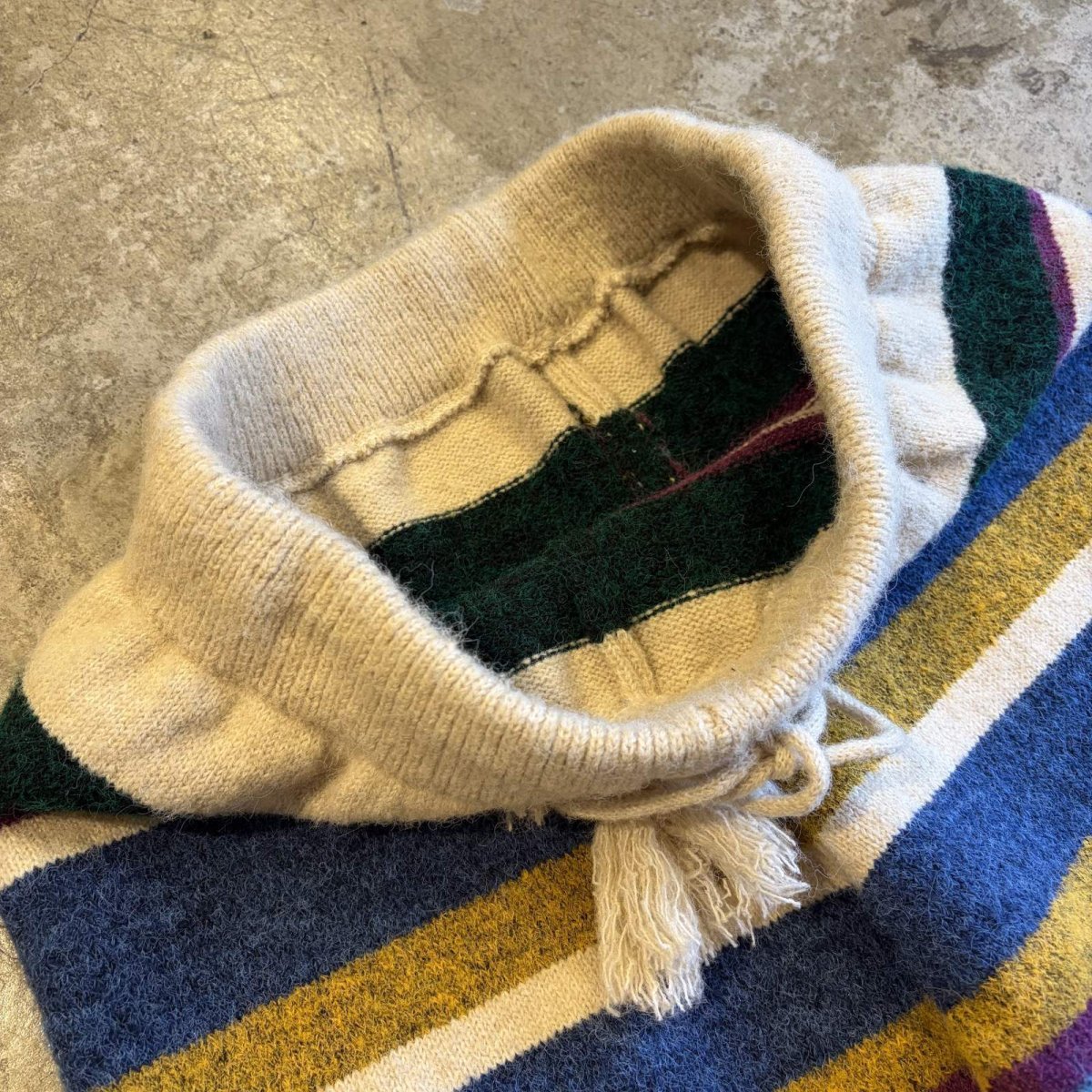 画像6: MULTI BORDER ALL OVER PATTERN DESIGN KNIT WIDE PANTS / FREE (6)