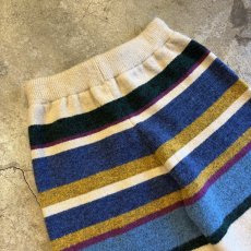 画像9: MULTI BORDER ALL OVER PATTERN DESIGN KNIT WIDE PANTS / FREE (9)