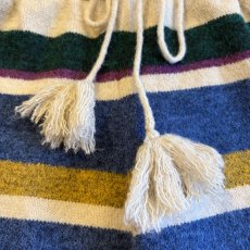 画像7: MULTI BORDER ALL OVER PATTERN DESIGN KNIT WIDE PANTS / FREE (7)