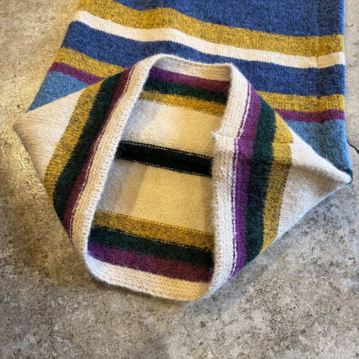 画像5: MULTI BORDER ALL OVER PATTERN DESIGN KNIT WIDE PANTS / FREE (5)