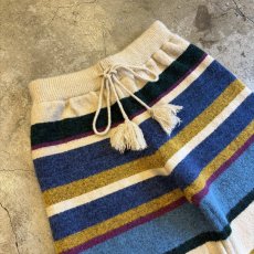 画像3: MULTI BORDER ALL OVER PATTERN DESIGN KNIT WIDE PANTS / FREE (3)