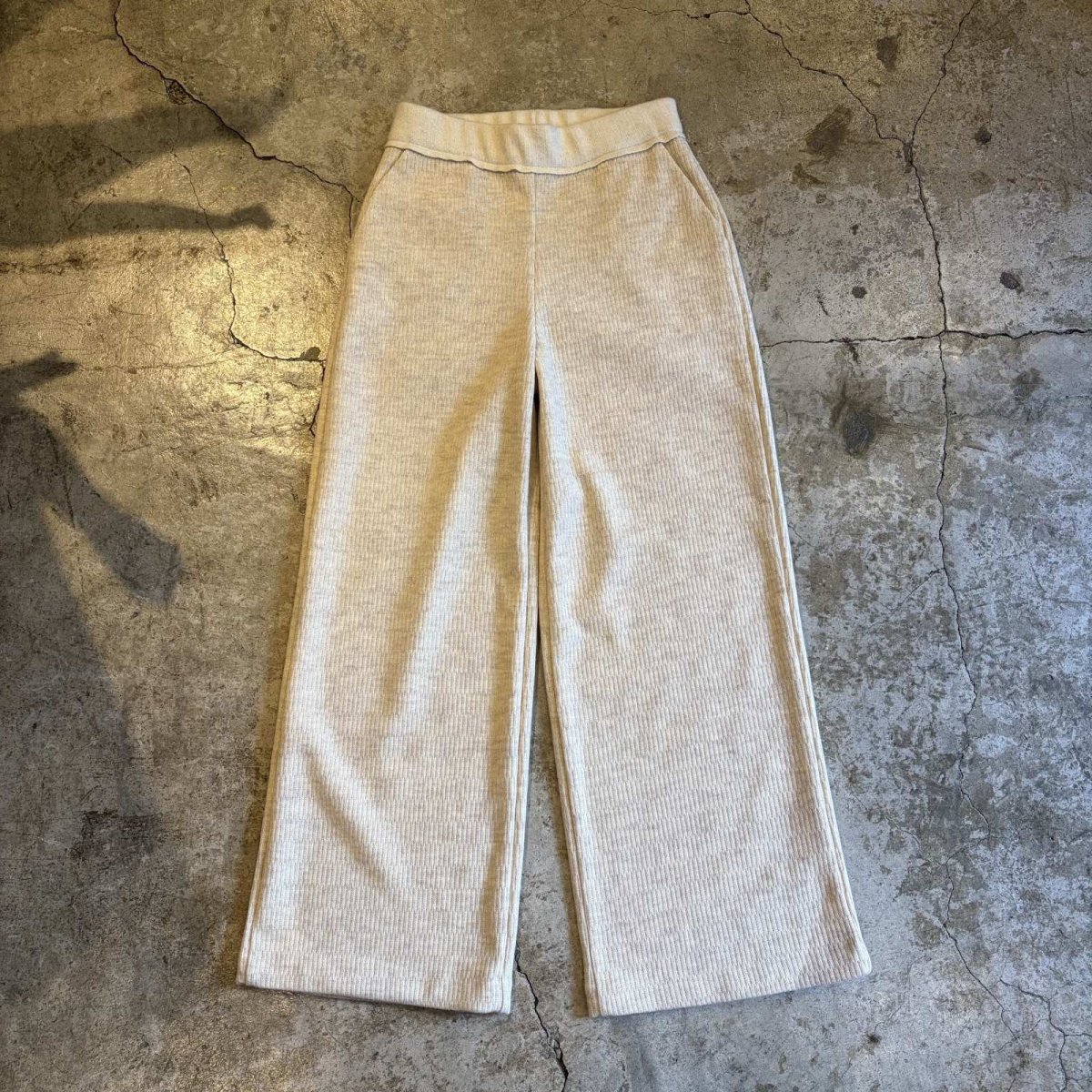 画像1: IVORY COLOR DESIGN KNIT PANTS / W26~W34 (1)