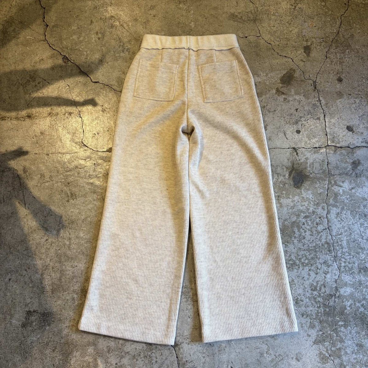 画像2: IVORY COLOR DESIGN KNIT PANTS / W26~W34 (2)