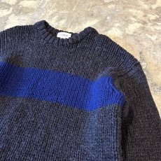 画像4: BICOLOR CUT OFF STYLE HANDKNIT SWEATER / Mens M (4)