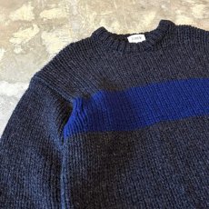 画像3: BICOLOR CUT OFF STYLE HANDKNIT SWEATER / Mens M (3)