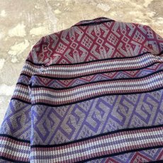 画像9: OLD NATIVE BORDER PATTERN TAILORED JACKET / Mens L / MADE IN USA (9)