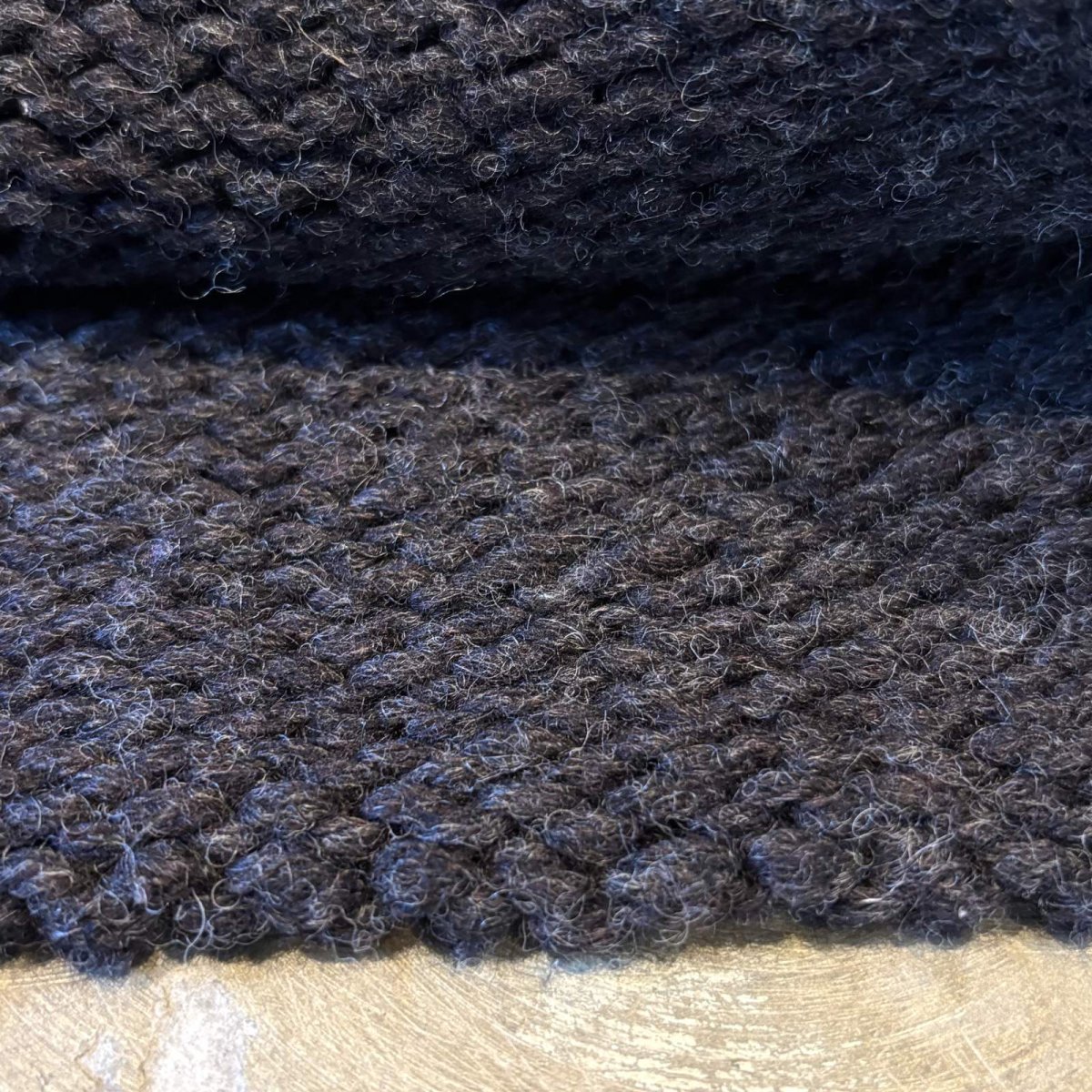 画像7: BICOLOR CUT OFF STYLE HANDKNIT SWEATER / Mens M (7)
