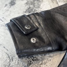 画像7: FAUX LEATHER HI-NECK FIREMAN JACKET / Mens L (7)