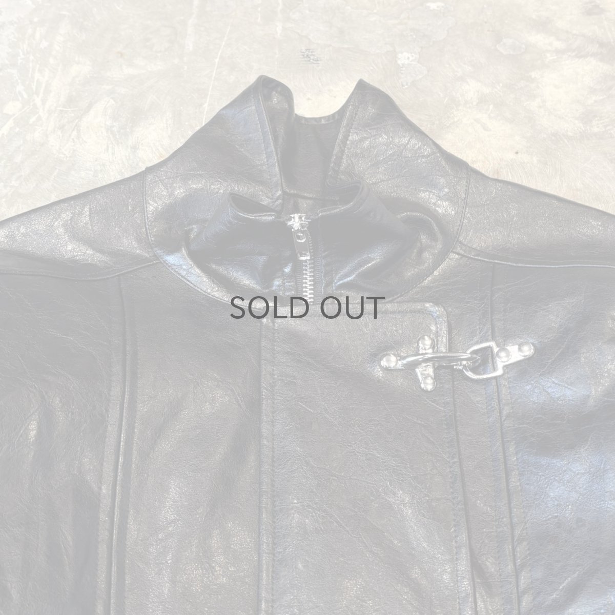 画像10: FAUX LEATHER HI-NECK FIREMAN JACKET / Mens L (10)