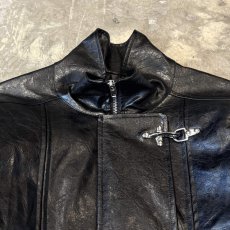 画像10: FAUX LEATHER HI-NECK FIREMAN JACKET / Mens L (10)