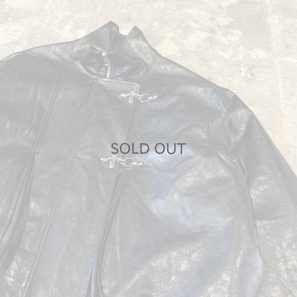 画像4: FAUX LEATHER HI-NECK FIREMAN JACKET / Mens L (4)