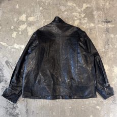 画像2: FAUX LEATHER HI-NECK FIREMAN JACKET / Mens L (2)