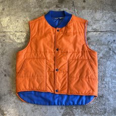 画像1: OLD BI COLOR DEUBLE POCKET DESIGN QUILTING VEST / Ladies L (1)