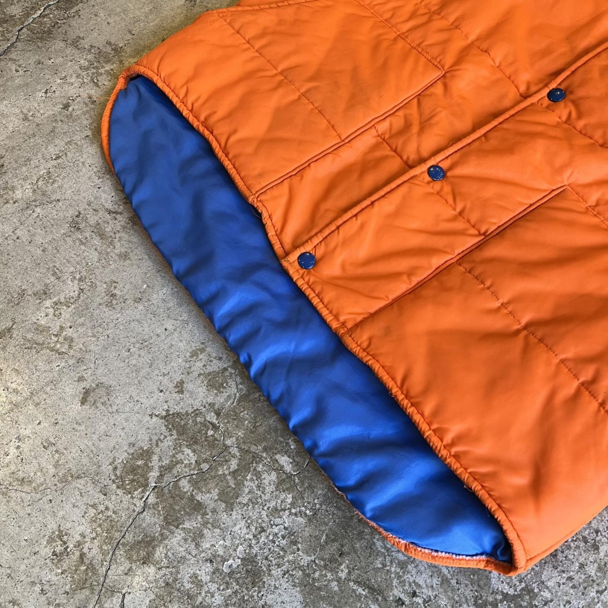 画像4: OLD BI COLOR DEUBLE POCKET DESIGN QUILTING VEST / Ladies L (4)