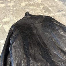 画像9: FAUX LEATHER HI-NECK FIREMAN JACKET / Mens L (9)