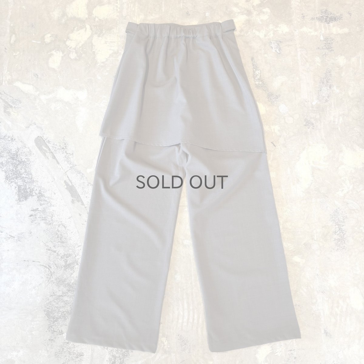 画像2: 【WONDERGROUND】ZIP SKIRT LAYERED BELTED SLACKS / KHAKI / OS (2)