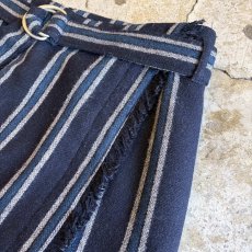 画像5: STRIPE PATTERN SLIT DESIGN BELT SKIRT / FREE~W30 (5)