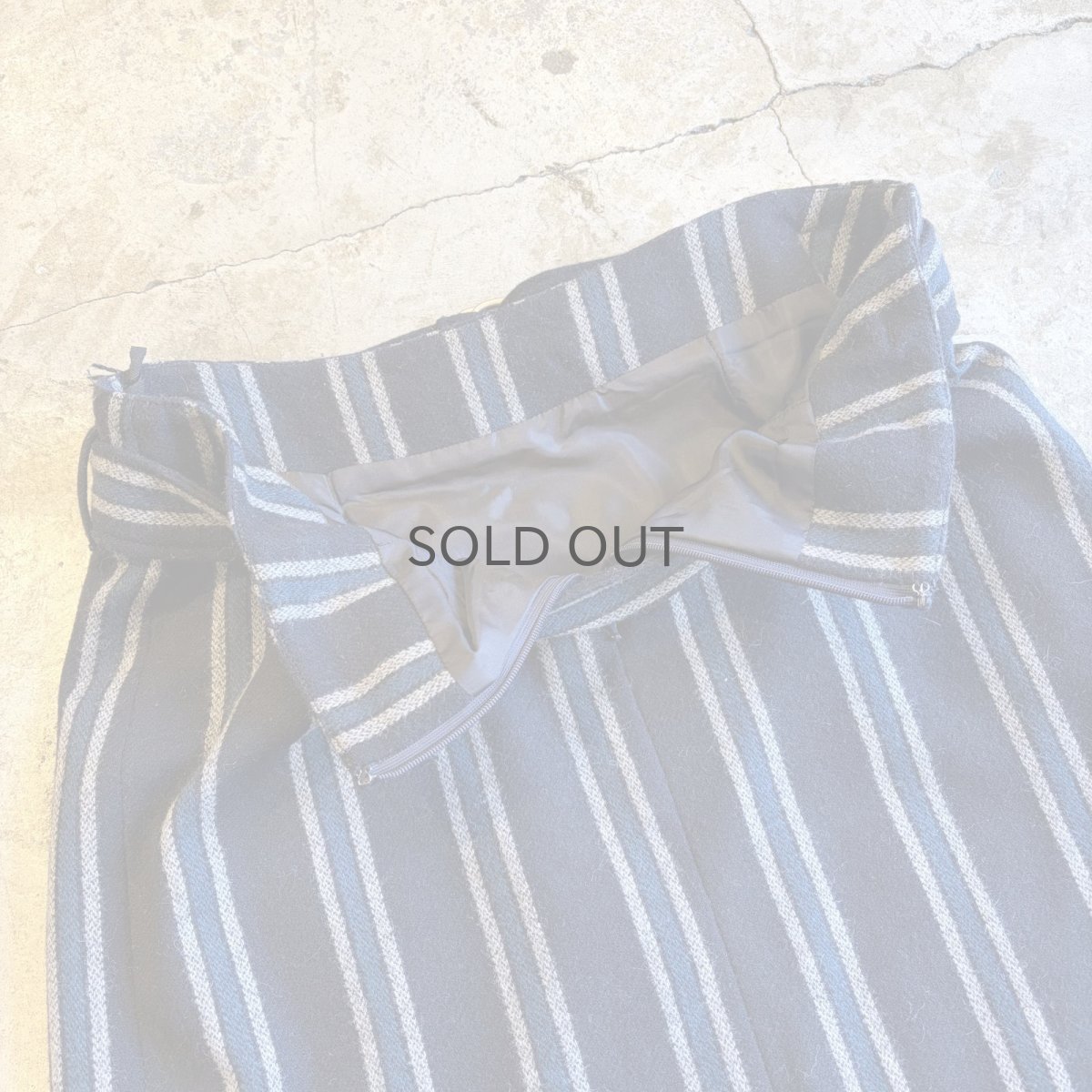画像8: STRIPE PATTERN SLIT DESIGN BELT SKIRT / FREE~W30 (8)