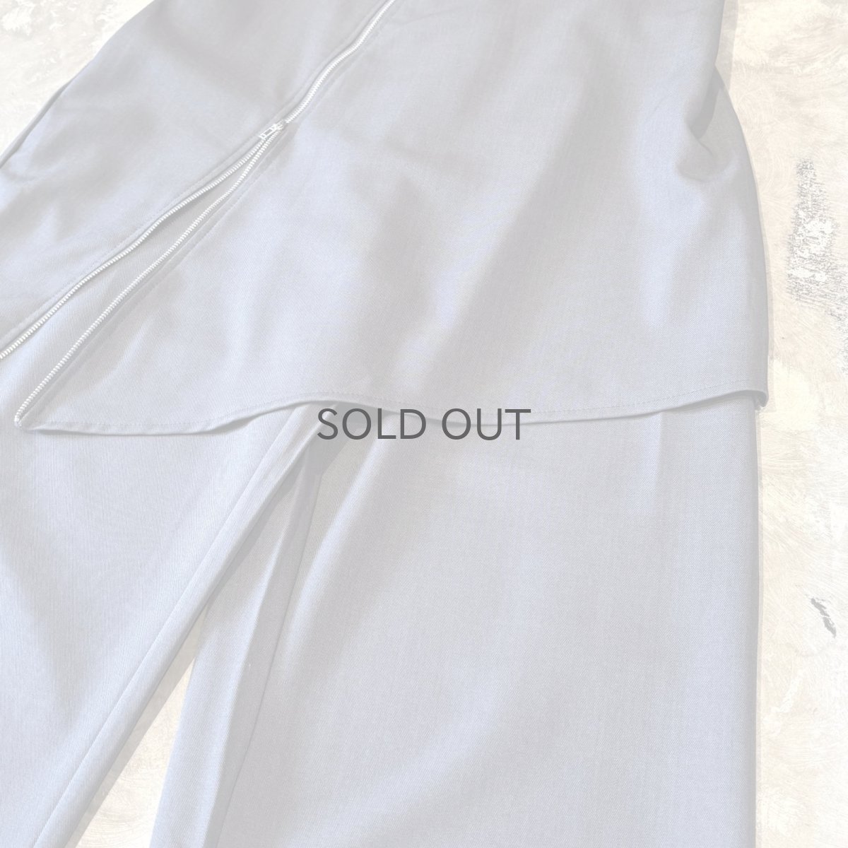 画像4: 【WONDERGROUND】ZIP SKIRT LAYERED BELTED SLACKS / GREY / OS (4)