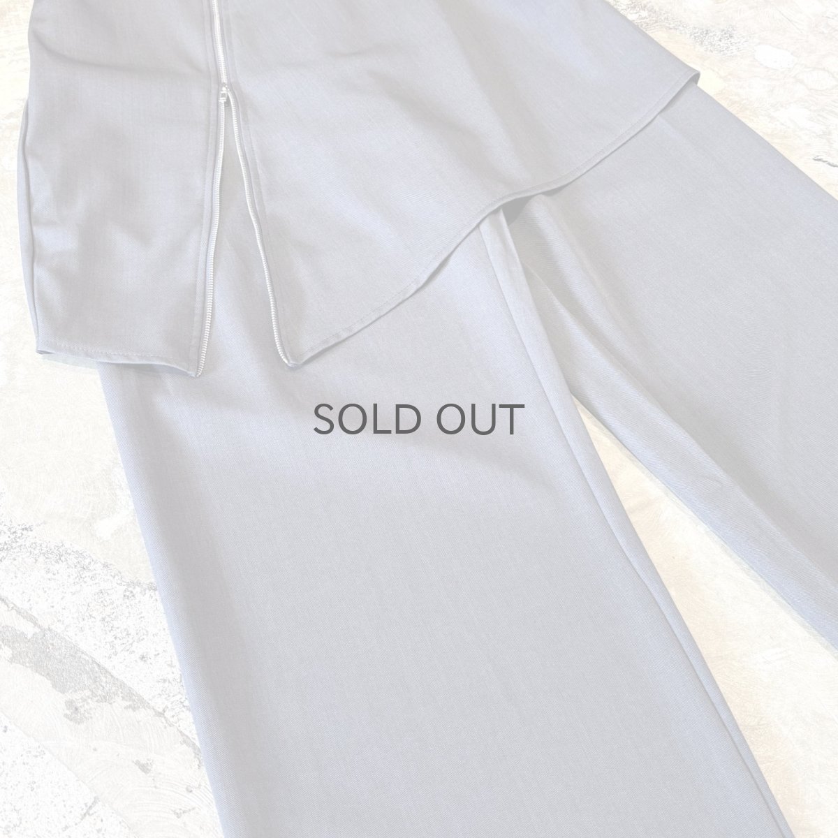 画像5: 【WONDERGROUND】ZIP SKIRT LAYERED BELTED SLACKS / GREY / OS (5)