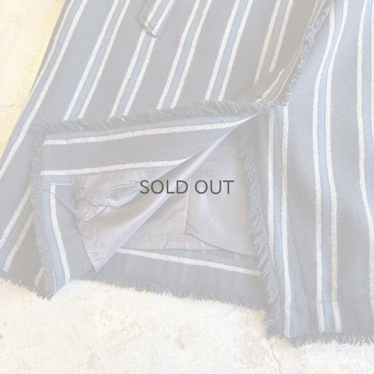 画像6: STRIPE PATTERN SLIT DESIGN BELT SKIRT / FREE~W30 (6)