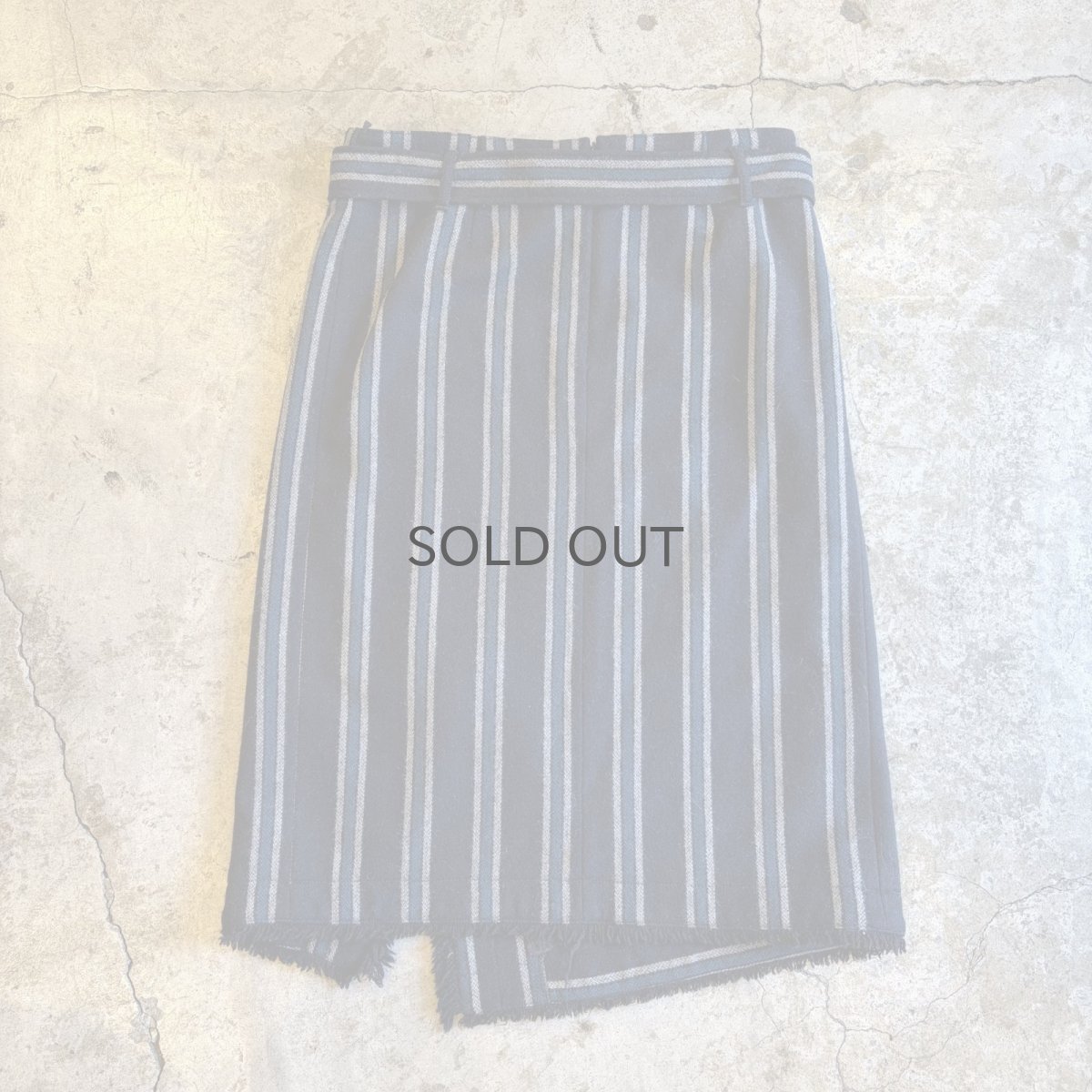 画像2: STRIPE PATTERN SLIT DESIGN BELT SKIRT / FREE~W30 (2)