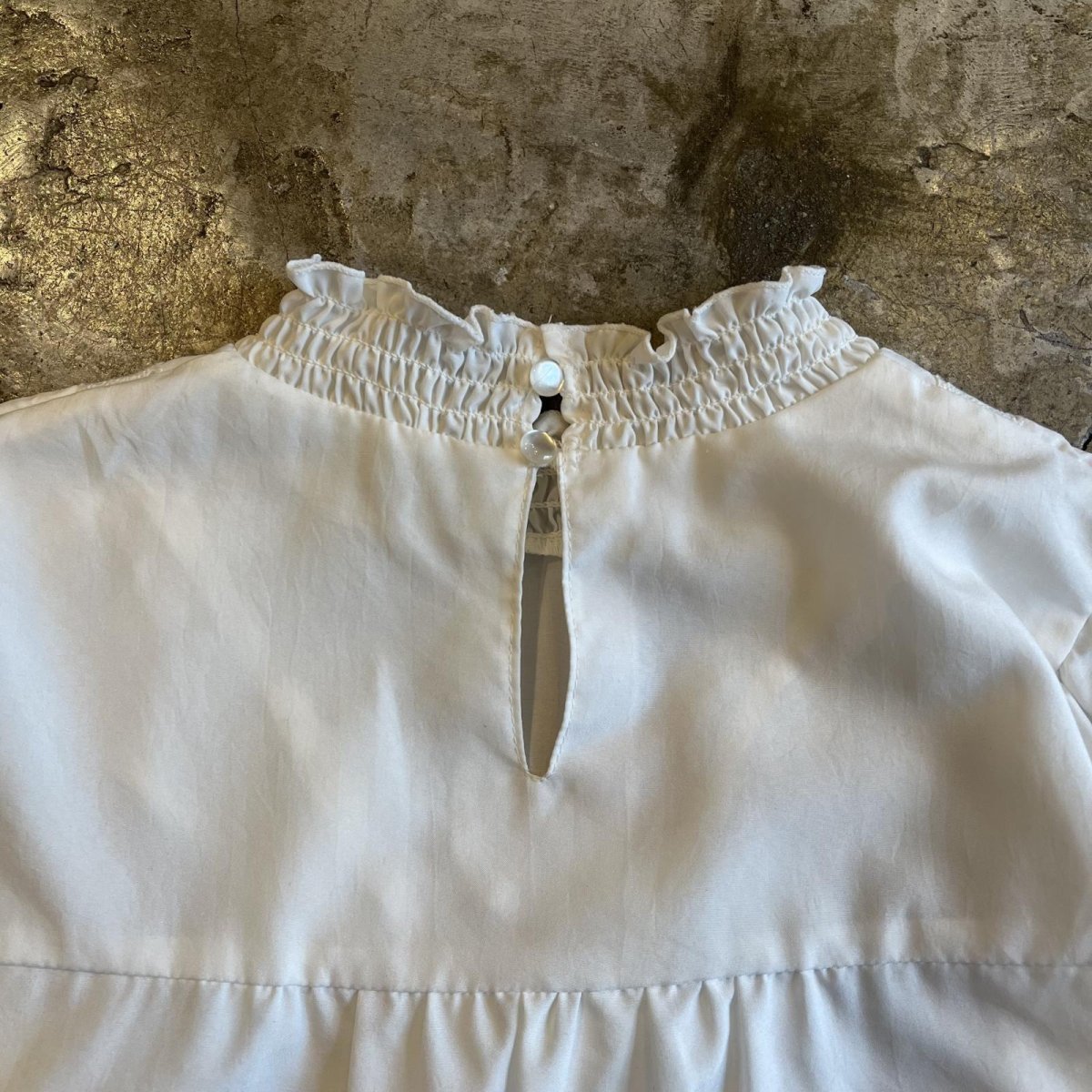 画像12: FLONT FRILL DESIGN VOLUME SLEEVE HALF NECK L/S TOPS / Ladies M (12)