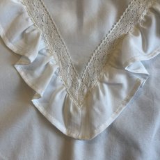 画像10: FLONT FRILL DESIGN VOLUME SLEEVE HALF NECK L/S TOPS / Ladies M (10)