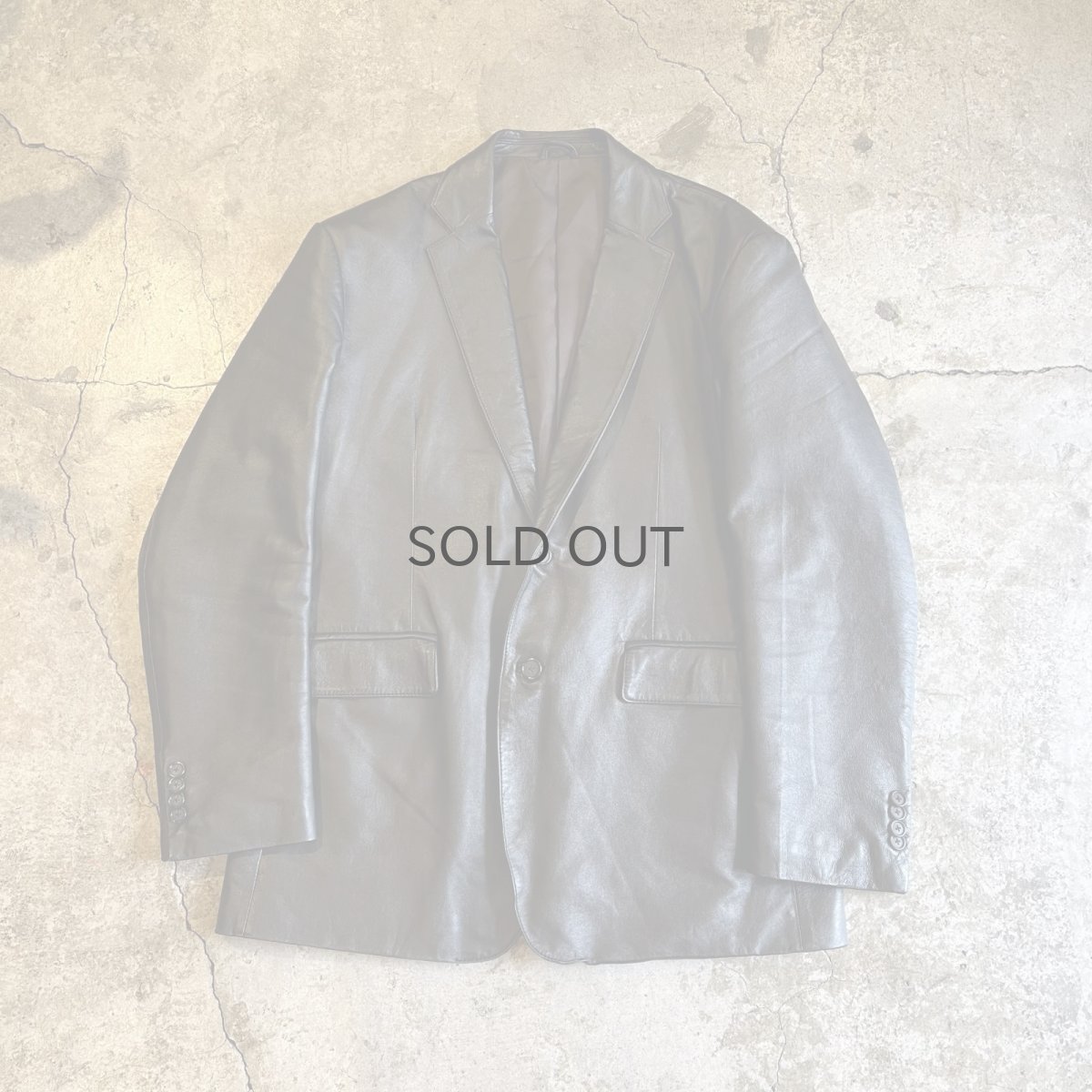 画像1: BLACK COLOR REAL LEATHER OVER DESIGN TAILORED JACKET / Ladies L (1)